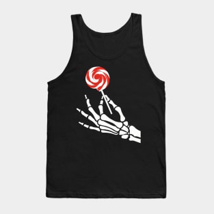 Skeleton Hand Holding Lollipop Tank Top